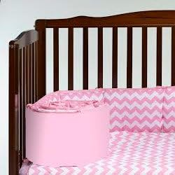 Chevron Cradle Bumper - Color: Pink, Size: 18 x 36
