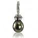 Sterling silver oxidized 12-13mm Tahitian cultured pearl enhancer.