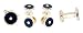 Gold plated and black enamel cufflinks with a central crystal accent with presentation box