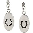 Stainless Steel Indianapolis Colts Logo Dangle Earrings