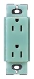 Lutron Satin Colors 15A Electrical Socket Duplex Receptacle, Sea Glass #SCR-15-SG