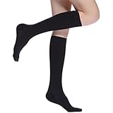 Compression Socks 30-40 mmHg,Knee High,One Size-Ladies Shoe Size 4-10,Men Shoe Size 5-9 ,Black