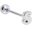 S Initial Steel Barbell Tongue Ring