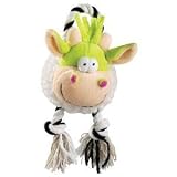 Grriggles White Mooo Crew Squeaky Rope Dog Toy