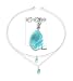 Silver 2 row necklace faceted blue topaz
