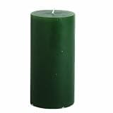 Tag 201699 Unscented Long Burning 3-Inch by 6-Inch High Quality Pillar Candle, Dark Green