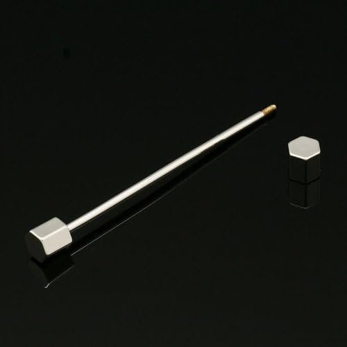 Western-Men's Octagonal Ended Collar Bar Collar Pin, Silver