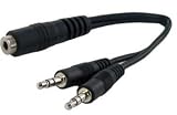 3.5MM Stereo Female to Two 3.5MM Stereo Male 6 inch