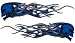 Evil Skull Retro Old School Style Flames in Inferno Blue REFLECTIVE