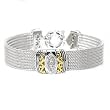 925 Silver & Diamond Bracelet with 14k Gold Accents- 8 IN (0.36ctw)