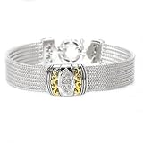 925 Silver & Diamond Bracelet with 14k Gold Accents- 8 IN (0.36ctw)