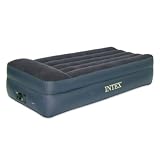 New Intex Pillow Rest Air Bed Easily Inflates & Deflates W/ A High-Powered Built-In Electric Pump