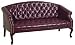 Queen Ann Traditional Jamestown Oxblood Vinyl Sofa
