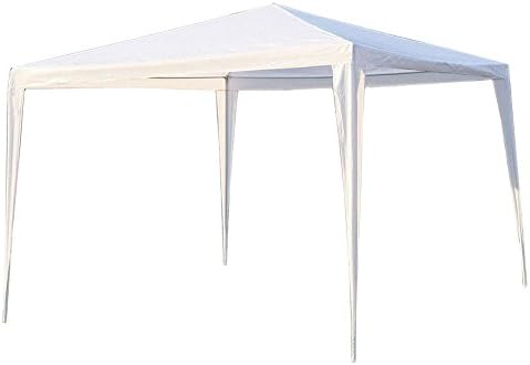 Ezflora 10'x10'Outdoor Canopy Party Wedding Tent BBQ With Four doors PE Instant Tent,White