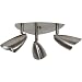Globe Argon Three-Light Flush Ceiling Mount Fixture, Brushed Steel #57412