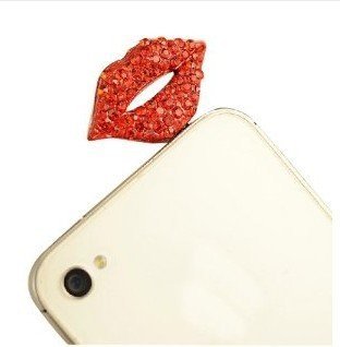 CASESTOER Crystal 3.5mm Sexy Beauty Lip Pattern Cellphone Charms Anti-dust Dustproof Earphone Audio Headphone Jack Plug Stopper for Iphone 3g 3gs 4 4s Ipad 2 3 (The New Ipad)and Other 3.5mm Earjack, Iphone 5, Htc, Samsung Galaxy S3/4 Note I9220/n7100 T989 HTC Sony Nokia Motorola Lg Lenovo and Any 3.5mm Ear Device