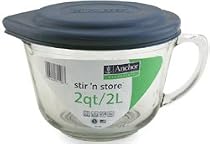 Anchor Hocking 2-Quart Batter Bowl with Slate Blue Plastic Cover