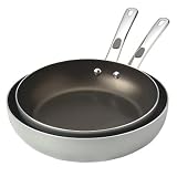 Farberware Accents 10-1/2-Inch and 12-Inch Deep Skillet Twin Pack, Silver