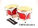 NEW BONGO DRUM SET 08 - CLEAR RED FINISH SUPER SALE $