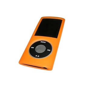 ORANGE Silicone Skin Case Cover for Apple iPod Nano 4th Gen Generation 4G new Nano-Chromatic 4GB, 8GB & 16GB + Screen Protector & Lanyard