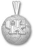 Kentucky Wildcats Solid Sterling Silver ''UK'' Basketball Pendant