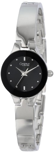 Caravelle by Bulova Women's 43L70 Bangle Bracelet Black Dial Watch
