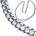 14K White Gold Men's Cuban Style Gold Chain