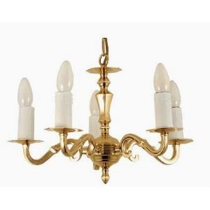 Georgian 5 Light Chandelier OAK510/5 Polished Brass