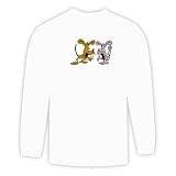 Long Sleeve T-shirt with talking, mice, rats, arguing Large White