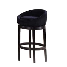 Armen Living Igloo Microfiber 26-Inch Swivel Barstool, Black
