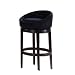 Armen Living Igloo Microfiber 26-Inch Swivel Barstool, Black
