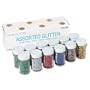 Pacon 91356 Spectra glitter 6-color assortment, 3/4 oz. shaker-top jars, 12 per pack