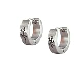 Gecko Lizard Stainless Steel Mens Hoop Earrings