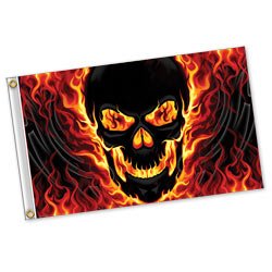 Blackout Skull Flag