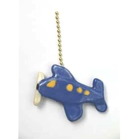 Ceiling Fan Pull Chain: Blue Airplane by Sweet Pea Gallery
