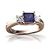 14k Rose Gold Square Genuine Sapphire trellis