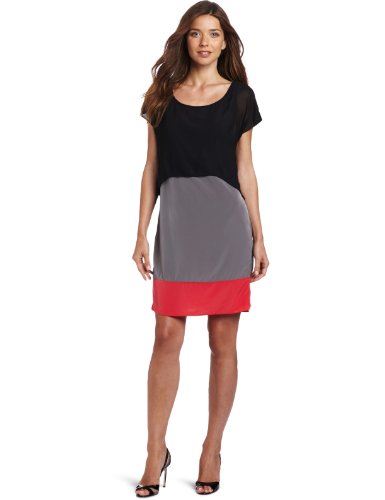 Kenneth Cole Women's Colorblocked Dress, Black Combo, Medium