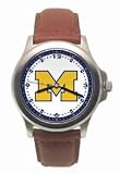 Michigan Wolverines Mens Rookie League Leather Strap Watch