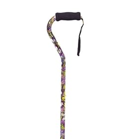 Essential Medical Supply Designer Offset Handle Cane, Butterfly