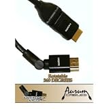 Aurum High Speed 360 Degree Rotating HDMI Cable with Ethernet (12 FT) Supports 3D & Audio Return Channel - Full HD [Latest Version] - 12 Feet