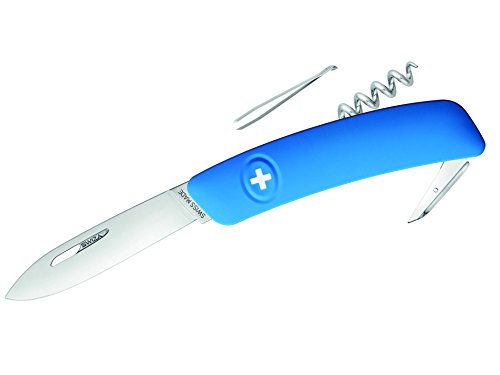 SWIZA Swiss Pocket Knife D01, blue anti-slip-grip, 6 Features
