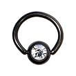 18 Gauge 1/4" Austrian Crystal Black Titanium BCR Captive Ring