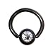 18 Gauge 1/4" Austrian Crystal Black Titanium BCR Captive Ring