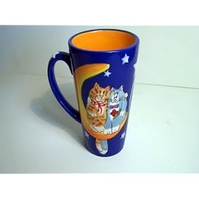 Catzilla Cats On The Moon Large Latte Mug by Henriksen Imports