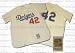Jackie Robinson 1955 Brooklyn Dodgers #42 Authentic Home Throwback Mitchell and Ness MLB Baseball Jersey (Off White, Sizes 56-60)