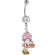 Strawberry Shortcake Cake Crystalline Gem Dangle Belly Ring