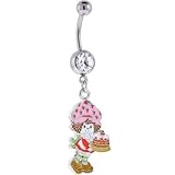 Strawberry Shortcake CAKE Crystalline GEM Dangle Belly Ring