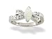14K White Gold Genuine Marquise Opal and Diamond Bow Ring