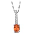 14K White Gold Fire Opal and Diamond Necklace
