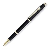 CrossCenturyIIBlackFountainPenwith23KaratGoldPlatedAppointmentsand23KaratGoldPlatedNib-Medium
